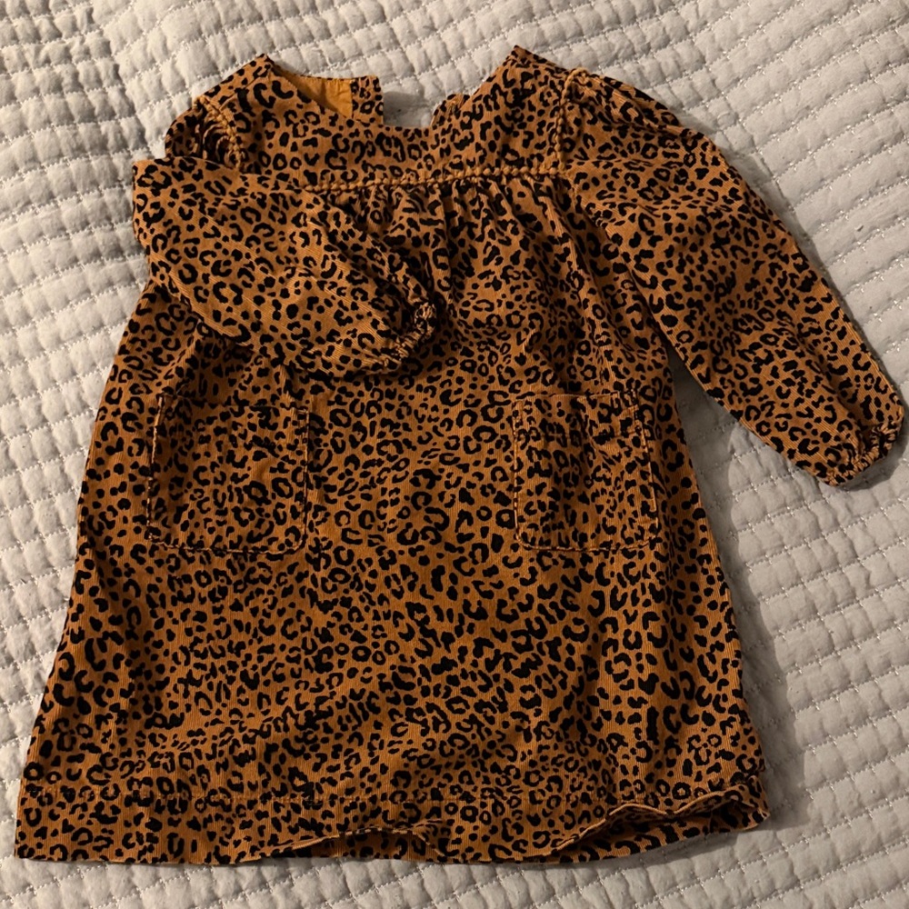 Baby Gap Leopard Print Kids Long Sleeve Dress